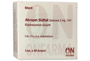 ATROPIN SULFAT ONFARMA 1 MG / 1 ML ENJEKSIYONLUK COZELTI (10 AMPUL ) (atropin) ambalajı, çözelti. Üretici: ONFARMA İLAÇ SANAYİ LİMİTED ŞİRKETİ.