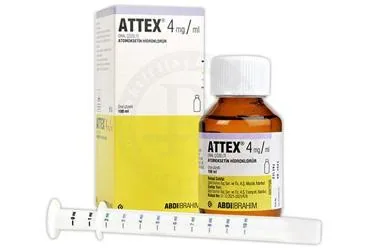 ATTEX 4 MG/ML ORAL COZELTI (100 ML) kutu fotoğrafı, çözelti formunda atomoksetin hcl içerir. Üretici: ABDİ İBRAHİM İLAÇ SANAYİ VE TİCARET A.Ş.