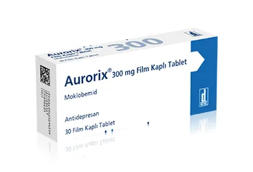 AURORIX 300 MG 30 FILM KAPLI TABLET (moklobemid) kutusu, film kaplı tablet. Üretici: DEVA HOLDİNG ANONİM ŞİRKETİ.