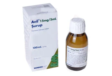 AVIL 15 MG / 5 ML SURUP (100 ML) kutusu. Feniramin içeren şurup. Üretici: SANDOZ İLAÇ SANAYİ VE TİCARET A.Ş.