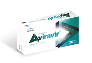AVIRAVIR 1 MG FILM KAPLI TABLET (30 FİLM KAPLI TABLET) (entekavir) kutu fotoğrafı, film kaplı tablet. Üretici: HUMANİS SAĞLIK ANONİM ŞİRKETİ.