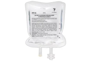 AYFLEKS %0,9 IZOTONIK SODYUM KLORUR I.V. INFUZYONLUK COZELTI 250 ML,SETSIZ (sodyum klorur) kutu fotoğrafı, çözelti. Üretici: AY PHARMACY İLAÇ TİCARET ANONİM ŞİRKETİ.