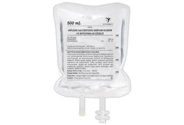 AYFLEKS %0,9 IZOTONIK SODYUM KLORUR I.V. INFUZYONLUK COZELTI 500 ML,SETSIZ kutu fotoğrafı, çözelti formunda sodyum klorur içerir. Üretici: AY PHARMACY İLAÇ TİCARET ANONİM ŞİRKETİ.