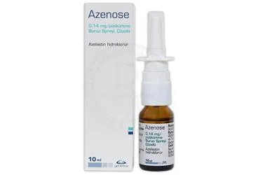AZENOSE 0,14 MG/PUSKURTME BURUN SPREYI, COZELTI (10ML) (azelastin -nazal) ambalajı, nazal sprey. Üretici: GENVEON İLAÇ SANAYİ VE TİCARET ANONİM ŞİRKETİ.