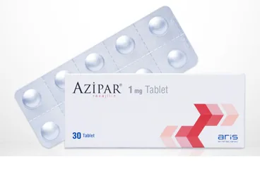 Rasajilin içeren tablet: AZIPAR 1 MG 30 TABLET kutu fotoğrafı. Üretici: ALİ RAİF İLAÇ SANAYİ A.Ş.