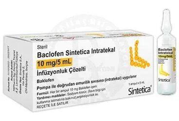 BACLOFEN SINTETICA INTRATEKAL 10 MG / 5 ML INFUZYONLUK COZELTI (1 AMPUL) kutu fotoğrafı, çözelti formunda baklofen içerir. Üretici: INPHARMUS İLAÇ SANAYİ TİCARET ANONİM ŞİRKETİ.