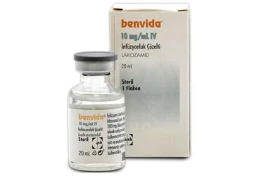 BENVIDA 10 MG/ML IV INFUZYON COZELTISI 20 ML (lakozamid) ürün ambalajı, çözelti. Üretici: BİLİM İLAÇ SANAYİİ VE TİCARET A.Ş.