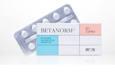 BETANORM 80 MG 60 TABLET (gliklazid) kutusu, tablet. Üretici: ALİ RAİF İLAÇ SANAYİ A.Ş.