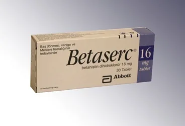 BETASERC 16 MG TABLET, 60 ADET ambalajı. Betahistine içeren tablet. Üretici: ABBOTT LABORATUARLARI İTHALAT İHRACAT VE TİC. LTD. ŞTİ.