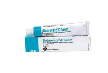 Betametazon + kliokinol -topikal içeren krem: BETNOVATE-C 30 GR KREM ürün ambalajı. Üretici: GLAXOSMİTHKLİNE İLAÇLARI SAN. VE TİC. A.Ş.