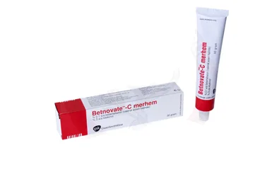 Betametazon + kliokinol -topikal içeren merhem: BETNOVATE-C 30 GR MERHEM kutusu. Üretici: GLAXOSMİTHKLİNE İLAÇLARI SAN. VE TİC. A.Ş.