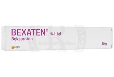 BEXATEN %1 JEL (60 G) ambalajı. Beksaroten içeren jel. Üretici: TOBIO İLAÇ SANAYİ VE TİCARET ANONİM ŞİRKETİ.