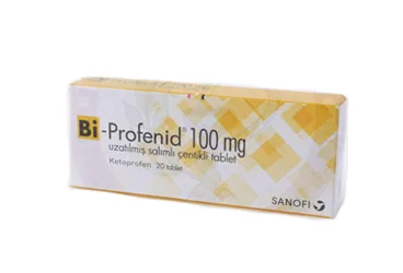 BI-PROFENID 100 MG UZATILMIŞ SALIMLI CENTIKLI 20 TABLET (ketoprofen) kutu fotoğrafı, tablet. Üretici: SANOFİ SAĞLIK ÜRÜNLERİ LTD. ŞTİ.