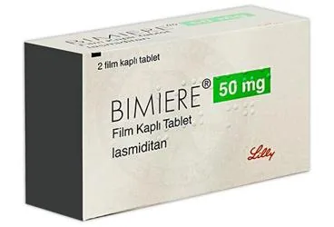 BIMIERE 50 MG FILM KAPLI TABLET (2 TABLET) (lasmiditan) ambalajı, film kaplı tablet. Üretici: LİLLY İLAÇ TİCARET LİMİTED ŞİRKETİ.