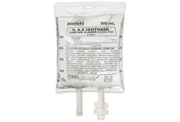 Sodyum klorur içeren solüsyon: BIOFLEKS %0,9 IZOTONIK SODYUM KLORUR SOLUSYON 500 ML(PVC TORBA) SETLI kutusu. Üretici: OSEL İLAÇ SANAYİ VE TİCARET ANONİM ŞİRKETİ.