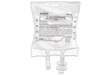 BIOFLEKS %0,9 IZOTONIK SODYUM KLORUR SOLUSYONU 250 ML (PVC TORBA) SETLI (sodyum klorur) kutu fotoğrafı, solüsyon. Üretici: OSEL İLAÇ SANAYİ VE TİCARET ANONİM ŞİRKETİ.