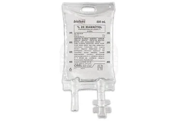 BIOFLEKS %20 MANNITOL ENJEKTABL SOLUSYONU 500 ML SETLI ambalajı. Mannitol içeren enjeksiyonluk ürün. Üretici: OSEL İLAÇ SANAYİ VE TİCARET ANONİM ŞİRKETİ.