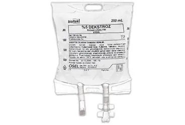 BIOFLEKS %5 DEKSTROZ 250 ML SOLUSYON (PVC TORBA) SETSIZ kutu fotoğrafı. Dekstroz içeren solüsyon. Üretici: OSEL İLAÇ SANAYİ VE TİCARET ANONİM ŞİRKETİ.