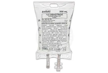 BIOFLEKS %5 DEKSTROZ 500 ML SOLUSYON (PVC TORBA) SETSIZ (dekstroz) ürün ambalajı, solüsyon. Üretici: OSEL İLAÇ SANAYİ VE TİCARET ANONİM ŞİRKETİ.