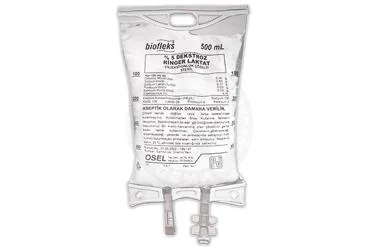 BIOFLEKS %5 DEKSTROZ RINGER LAKTAT 500 ML SOLUSYON (PVC TORBA) SETSIZ (dekstroz + kalsiyum klorur + potasyum klorur + sodyum klorur + sodyum laktat) kutu fotoğrafı, solüsyon. Üretici: OSEL İLAÇ SANAYİ VE TİCARET ANONİM ŞİRKETİ.
