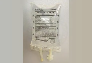 Dibazik sodyum fosfat heptahidrat + magnezyum klorur hegzahidrat + monobazik potasyum fosfat + potasyum klorur + sodyum asetat trihidrat + sodyum glukonat + sodyum klorur içeren BIOFLEKS IZOLEKS-S Ph 7.4 SOL (PVC TORBA) 500 ML SETLI ürün ambalajı.