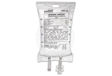 BIOFLEKS RINGER LAKTAT 500 ML SOLUSYON SETSIZ kutusu. Sodyum klorur + kalsiyum klorur + potasyum klorur + sodyum laktat içeren solüsyon. Üretici: OSEL İLAÇ SANAYİ VE TİCARET ANONİM ŞİRKETİ.