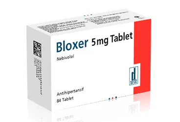 BLOXER 5 MG 28 TABLET kutusu. Nebivolol hcl içeren tablet. Üretici: DEVA HOLDİNG ANONİM ŞİRKETİ.