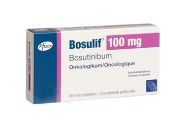 BOSULİF 100 MG FİLM KAPLI TABLET, 112 ADET ürün ambalajı, film kaplı tablet formunda bosutinib monohidrat içerir. Üretici: PFİZER PFE İLAÇLARI A.Ş.