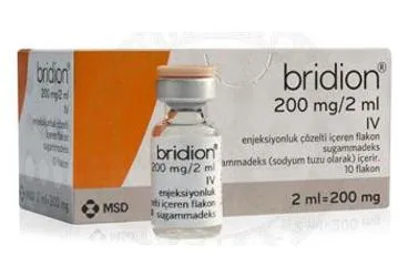 BRIDION 200 MG/2 ML IV ENJEKSIYONLUK COZELTI ICEREN 10 FLAKON kutusu. Sugammadeks içeren çözelti. Üretici: MERCK SHARP DOHME İLAÇLARI LTD. ŞTİ.