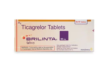 BRILINTA 60 MG 56 FILM KAPLI TABLET (tikagrelor) kutu fotoğrafı, film kaplı tablet. Üretici: ASTRAZENECA İLAÇ SAN.VE TİC.LTD.ŞTİ.