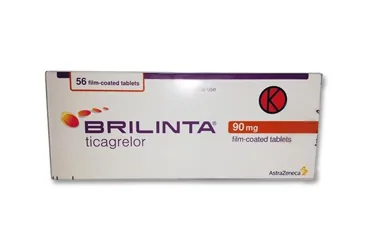 BRILINTA 90 MG 56 FILM KAPLI TABLET kutusu. Tikagrelor içeren film kaplı tablet. Üretici: ASTRAZENECA İLAÇ SAN.VE TİC.LTD.ŞTİ.