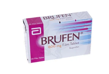 BRUFEN 600 MG 20 FİLM TABLET ambalajı. Ibuprofen içeren film kaplı tablet. Üretici: ABBOTT LABORATUARLARI İTHALAT İHRACAT VE TİCARET LİMİTED ŞİRKETİ.