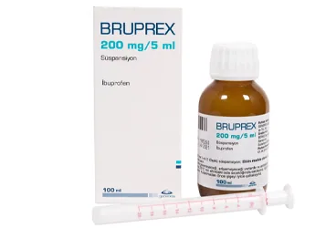 BRUPREX 200 MG / 5 ML SUSPANSIYON (100 ML) kutu fotoğrafı, süspansiyon formunda ibuprofen içerir. Üretici: GENVEON İLAÇ SANAYİ VE TİCARET ANONİM ŞİRKETİ.
