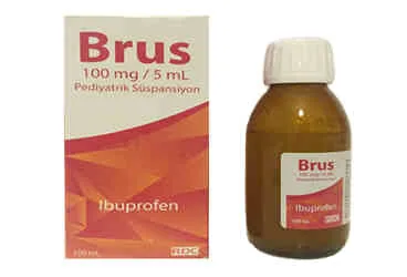 BRUS 100 MG/5 ML PEDIATRIK SUSPANSIYON 100 ML ambalajı, süspansiyon formunda ibuprofen içerir. Üretici: RDC İLAÇ ARAŞTIRMA VE GELİŞTİRME SANAYİ ANONİM ŞİRKETİ.