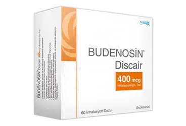 BUDENOSIN DISCAIR 400 MCG INHALASYON ICIN TOZ (60 DOZ) (budesonid -inhalant) kutu fotoğrafı, inhalasyon aerosolü. Üretici: CELTİS İLAÇ SANAYİ VE TİCARET ANONİM ŞİRKETİ.