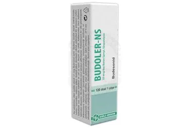 BUDOLER-NS 32 MCG/DOZ BURUN SPREYI, SUSPANSIYON (120 DOZ) kutusu. Budesonid -nazal içeren nazal sprey. Üretici: WORLD MEDICINE İLAÇ SAN. VE TİC. A.Ş.