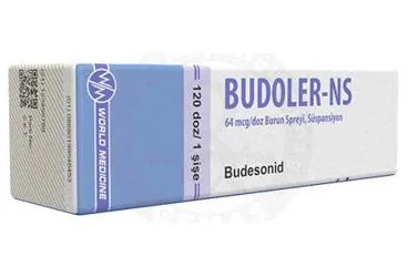 BUDOLER-NS 64 MCG/DOZ BURUN SPREYI, SUSPANSIYON (120 DOZ) kutusu, nazal sprey formunda budesonid -nazal içerir. Üretici: WORLD MEDICINE İLAÇ SAN. VE TİC. A.Ş.