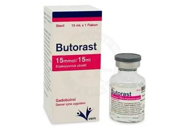 BUTORAST 15 MMOL/15 ML ENJEKSIYONLUK ÇOZELTI (gadobutrol) ambalajı, çözelti. Üretici: VEM İLAÇ SAN. VE TİC. ANONİM ŞİRKETİ.