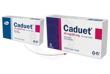 CADUET 10MG/20MG 30 FİLM TABLET (amlodipin + atorvastatin) kutu fotoğrafı, film kaplı tablet. Üretici: VİATRİS İLAÇLARI LİMİTED ŞİRKETİ.