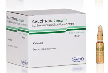 CALCITRON 2MCG/ML IV ENJ. COZELTI ICEREN AMPUL(25) kutu fotoğrafı. Vitamin d3 içeren çözelti. Üretici: HAVER FARMA İLAÇ ANONİM ŞİRKETİ.