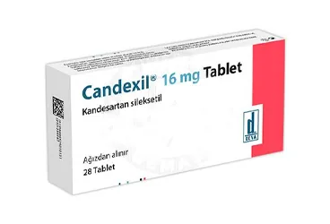 CANDEXIL 16 MG 28 TABLET kutusu. Kandesartan içeren tablet. Üretici: DEVA HOLDİNG ANONİM ŞİRKETİ.