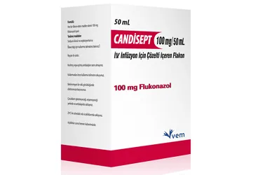 CANDISEPT 100MG/50 ML IV INFUZYON ICIN COZELTI ICEREN 1 FLAKON ambalajı, çözelti formunda flukonazol içerir. Üretici: VEM İLAÇ SAN. VE TİC. ANONİM ŞİRKETİ.