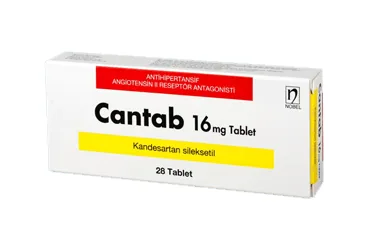 CANTAB 16 MG 28 TABLET (kandesartan) ambalajı, tablet. Üretici: NOBEL İLAÇ SAN. VE TİC. A.Ş.
