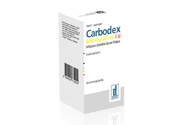 CARBODEX 600 MG/60 ML IV INF. COZ. ICEREN FLAKON (karboplatin) kutusu, flakon. Üretici: DEVA HOLDİNG ANONİM ŞİRKETİ.