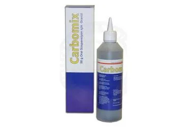 CARBOMIX 50 G ORAL SUSPANSIYON ICIN GRANUL ürün ambalajı. Aktif karbon içeren oral süspansiyon. Üretici: TÜRKEM İLAÇ SANAYİ VE TİCARET ANONİM ŞİRKETİ.