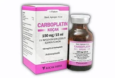 CARBOPLATIN-KOÇAK 150 MG/15 ML IV İNFÜZYON İÇİN SOLÜSYON İÇEREN FLAKON ambalajı, flakon formunda karboplatin içerir. Üretici: KOÇAK FARMA İLAÇ VE KİMYA SANAYİ A.Ş.