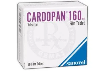 CARDOPAN 160 MG 28 FİLM TABLET ürün ambalajı. Valsartan içeren film kaplı tablet. Üretici: SANOVEL İLAÇ SANAYİ VE TİCARET ANONİM ŞİRKETİ.