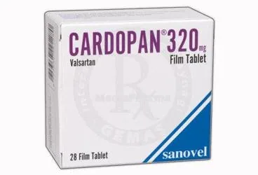 CARDOPAN 320 MG 28 FİLM TABLET (valsartan) kutusu, film kaplı tablet. Üretici: SANOVEL İLAÇ SANAYİ VE TİCARET ANONİM ŞİRKETİ.