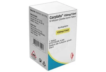 CARPLATU 150 MG/15 ML INFUZYON COZELTISI ICEREN FLAKON kutusu, çözelti formunda karboplatin içerir. Üretici: ONKO İLAÇ SANAYİ VE TİCARET ANONİM ŞİRKETİ.