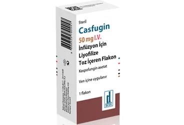 Kaspofungin asetat içeren flakon: CASFUGIN 50 MG IV INFUZYON ICIN LIYOFILIZE TOZ ICEREN 1 FLAKON ürün ambalajı. Üretici: DEVA HOLDİNG ANONİM ŞİRKETİ.